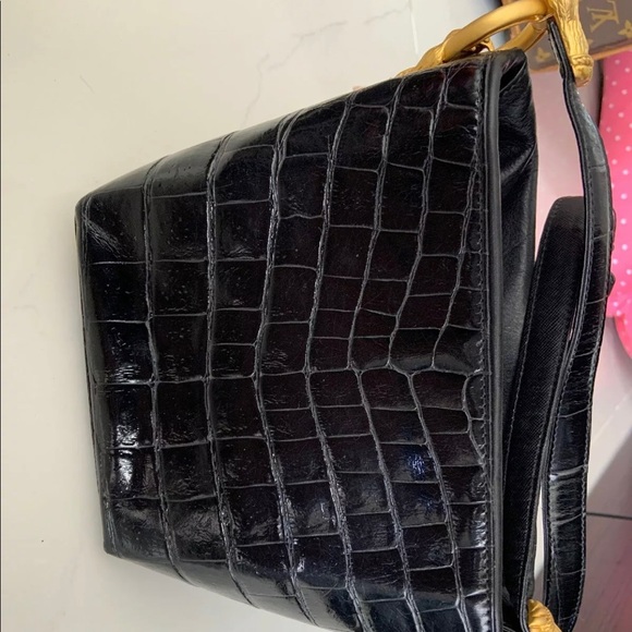 Gianfranco Ferre Pre-Owned 1980s Croc Leather Bag - Picture 1 of 10